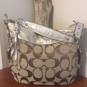 ⭐️ COACH tan/silver bag